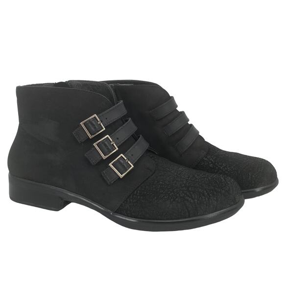 Naot Women's Black Calima Leather Booties Size 10 - Picture 1 of 10